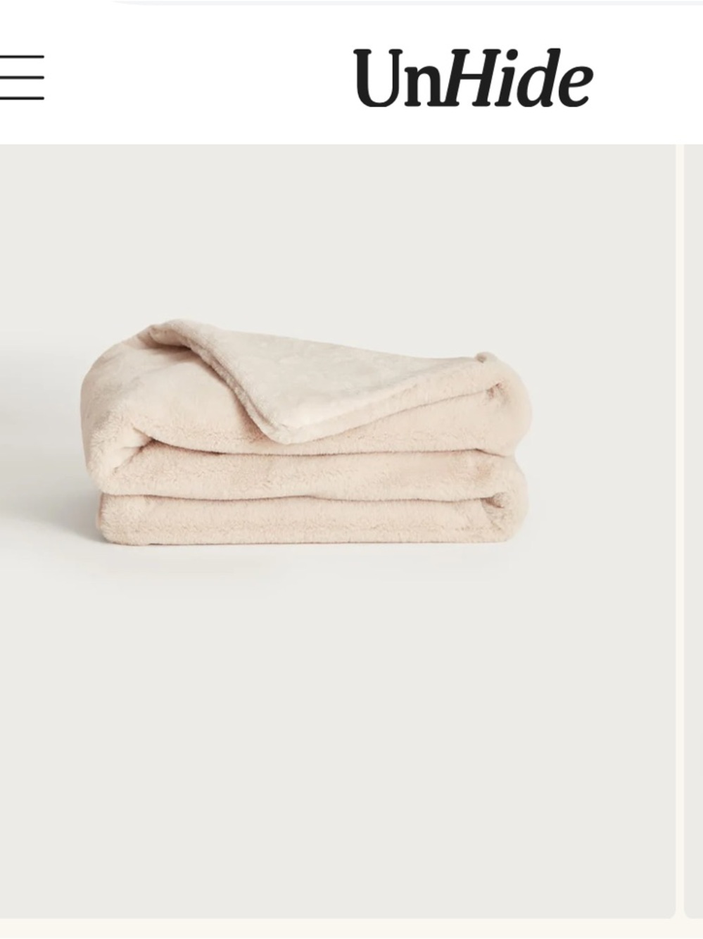 UnHide Plush Throw Blanket in  Beigebear- Ultra Soft Cozy Layer